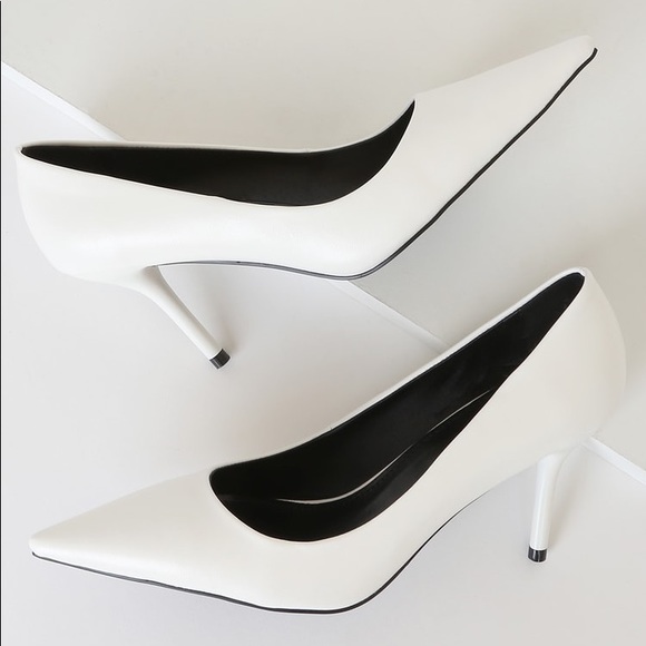 Lulus - White Pointed Toe Pumps - NWT - Picture 2 of 5